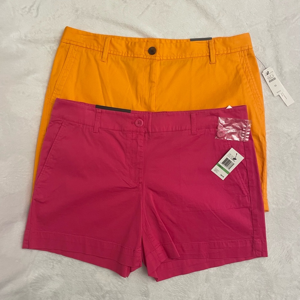 Lot of 2 Pink and Orange Women's Shorts Size 10 NWT